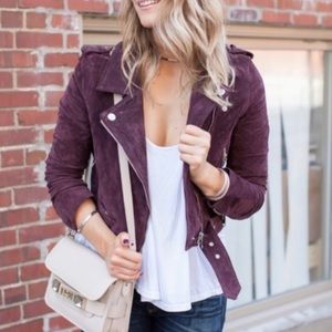Free People BlankNYC Suede Leather Moto Jacket